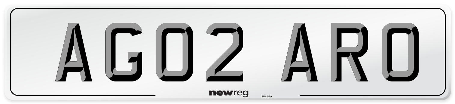 AG02 ARO Number Plate from New Reg